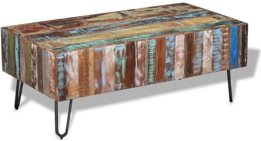 vidaXL Solid Reclaimed Wood Coffee Table Living Room Side End Accent Table
