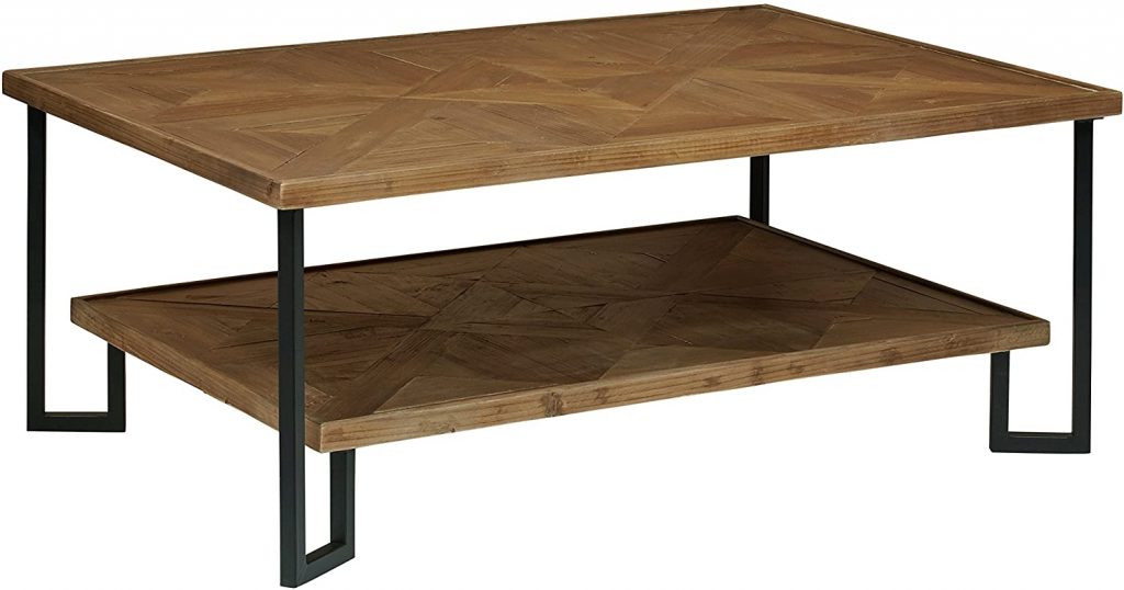 Amazon Brand – Stone & Beam Bernice Industrial Reclaimed Parquet Wood Coffee Table