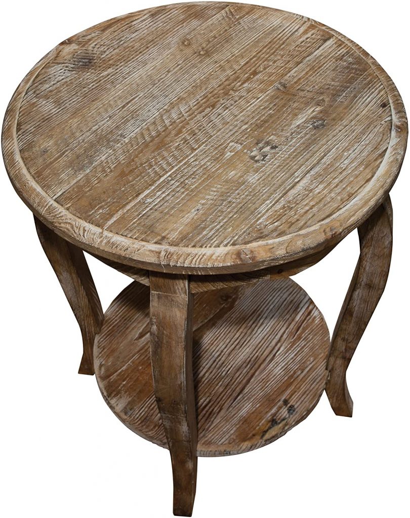 Austerity Reclaimed Wood Round End Table