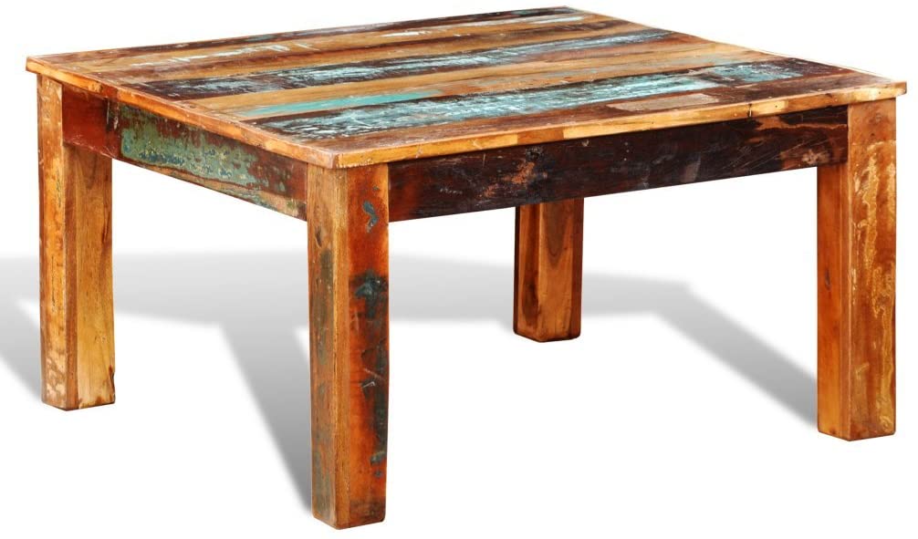 Festnight Rustic Coffee Table Reclaimed Wood Sofa