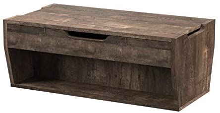  Furniture of America Edwards Rustic Wood Storage Coffee Table in Reclaimed Oak