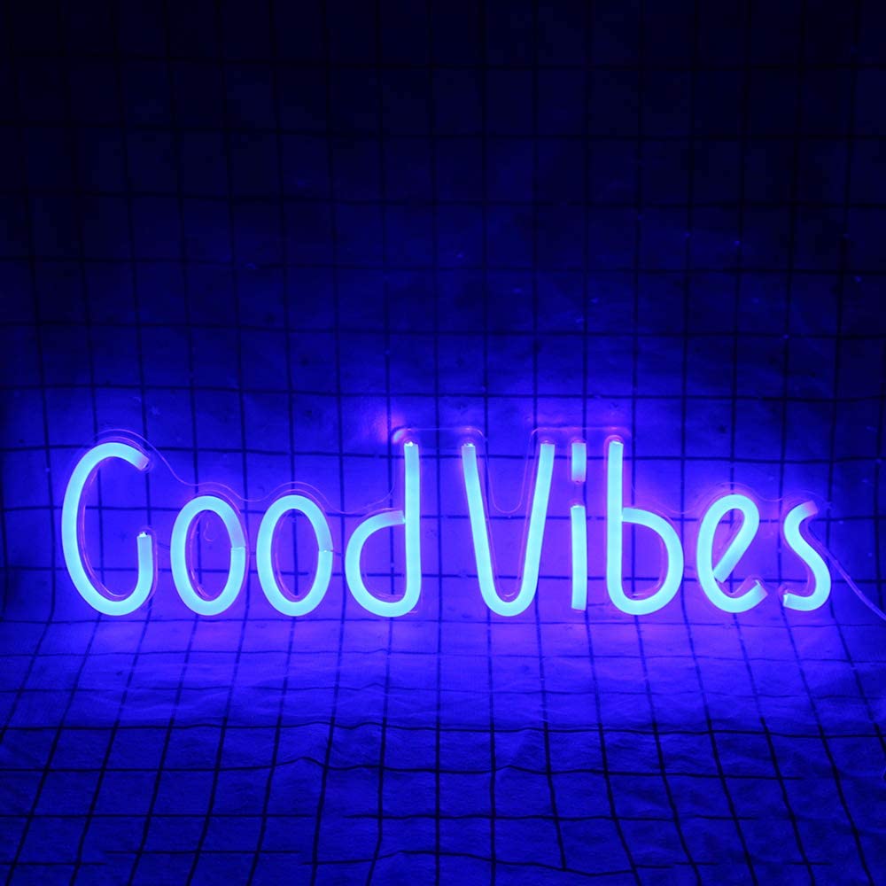 Good Vibes Neon Signs Good Vibes Words Neon Lights for Room Decor 