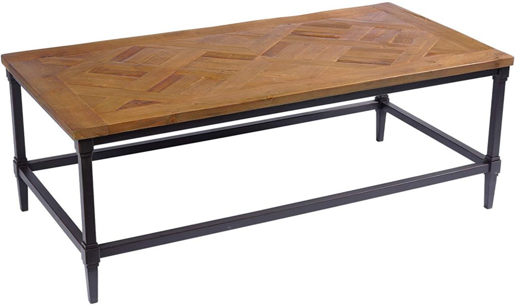  Industrial Solid Wood Coffee Table-Rustic Farmhouse