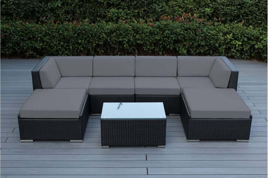Ohana 7-Piece Outdoor Patio Furniture Sectional Conversation Set