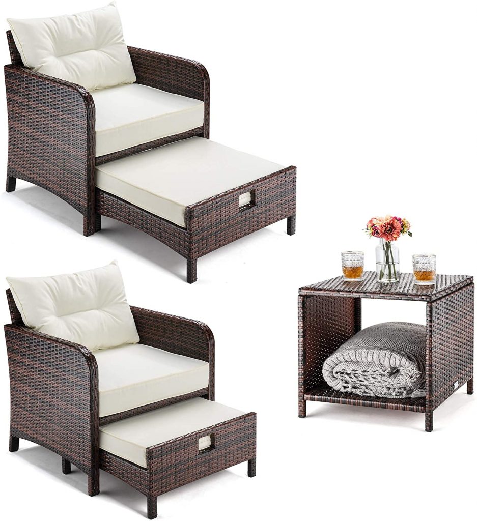  PAMAPIC 5 Pieces Wicker Patio Furniture Set