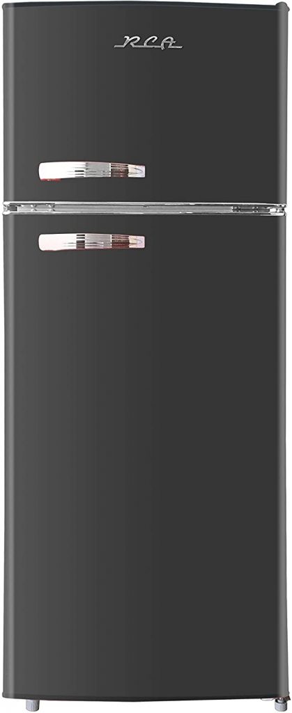 RCA RFR786-BLACK 2 Door Apartment Size Refrigerator with Freezer