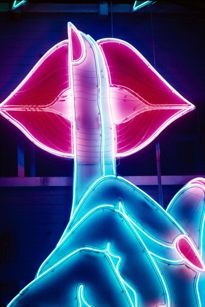  Ssshhhh Be Quiet Finger on Lips Neon Light 