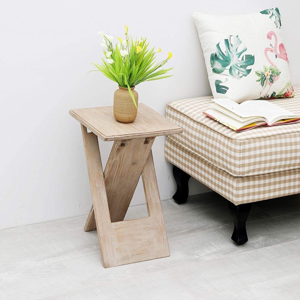  WELLAND Solid Wood Folding End Table 