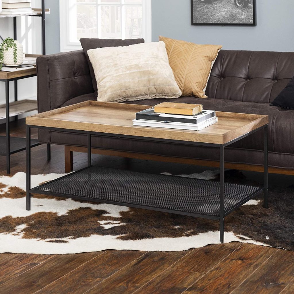  Walker Edison Industrial Farmhouse Coffee Accent Table Living Room Rectangle