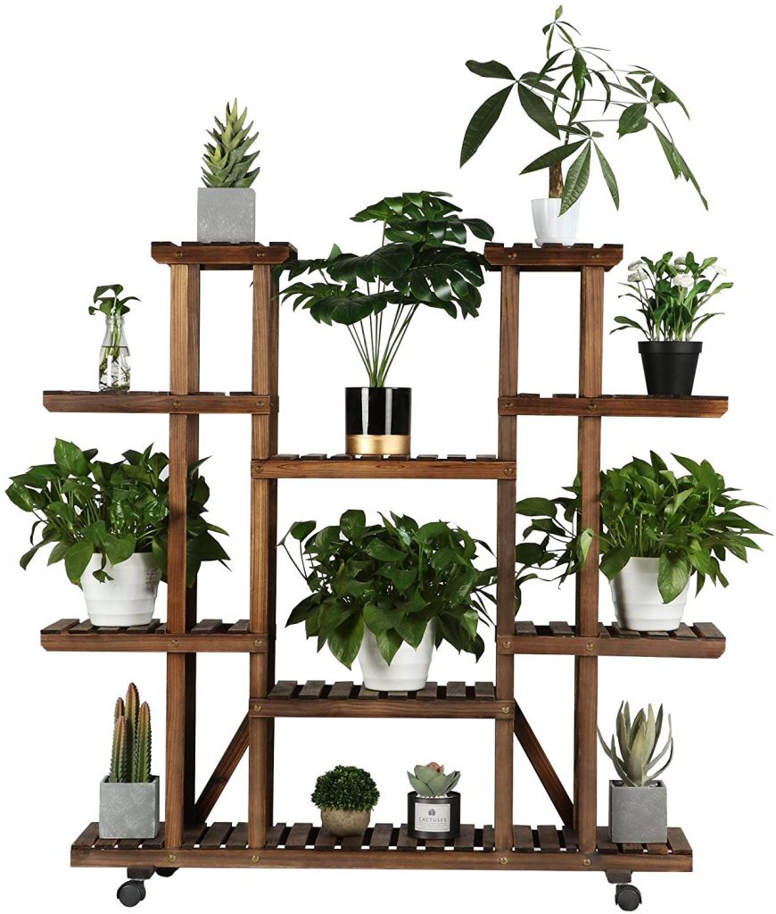 YAHEETECH Rolling Plant Stand Shelf Indoor