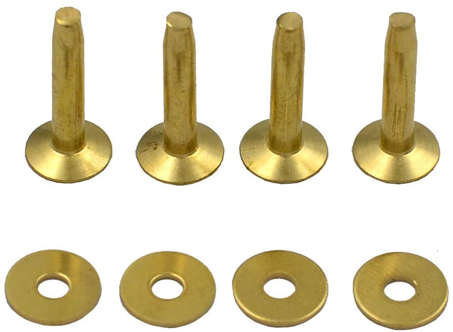 DGOL 50 Sets Solid Brass #12 Size 12 Copper Burrs Rivets Washers