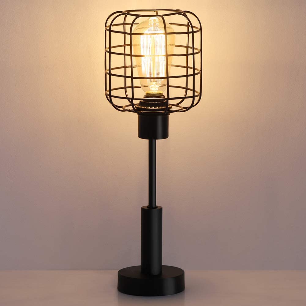  HAITRAL Modern Table Lamp - Edison Vintage Nightstand Lamp for Bedroom