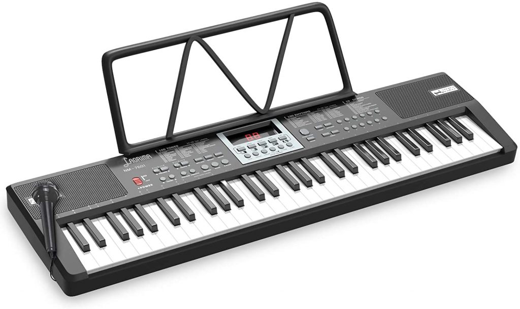 LAGRIMA LAG-710 Beginner 61 Key Portable Electric Keyboard Piano with Built In Speakers