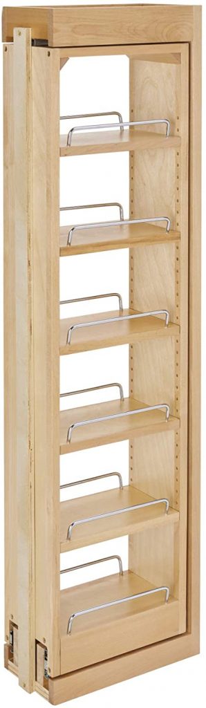 Rev-A-Shelf 432-WF42-6C 6 x 42 Inch Wooden Adjustable Pull-Out Between Cabinet