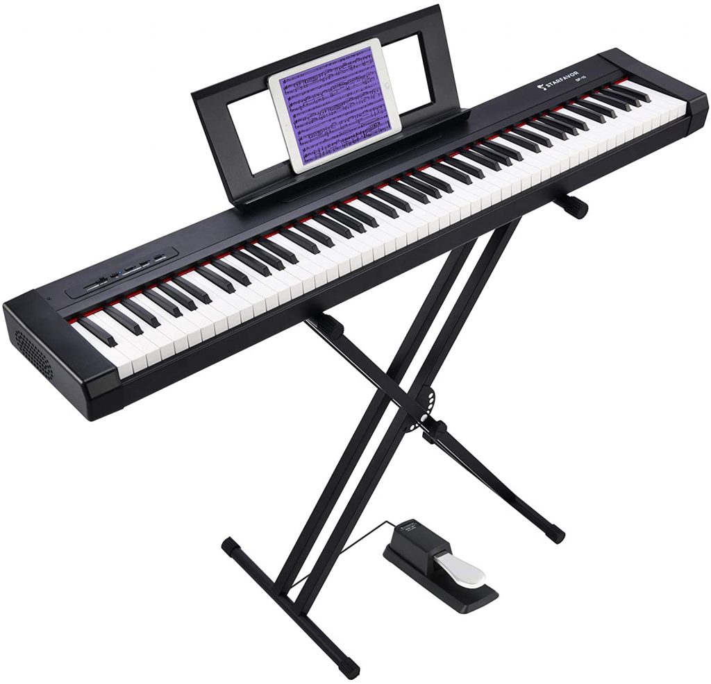 Starfavor 88 Key Digital Piano Beginner Electric Keyboard Full Size with Semi Weighted Keys