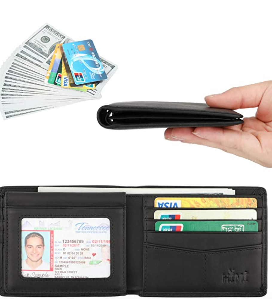 Wallet for Men-Genuine Leather RFID Blocking Bifold Stylish Wallet