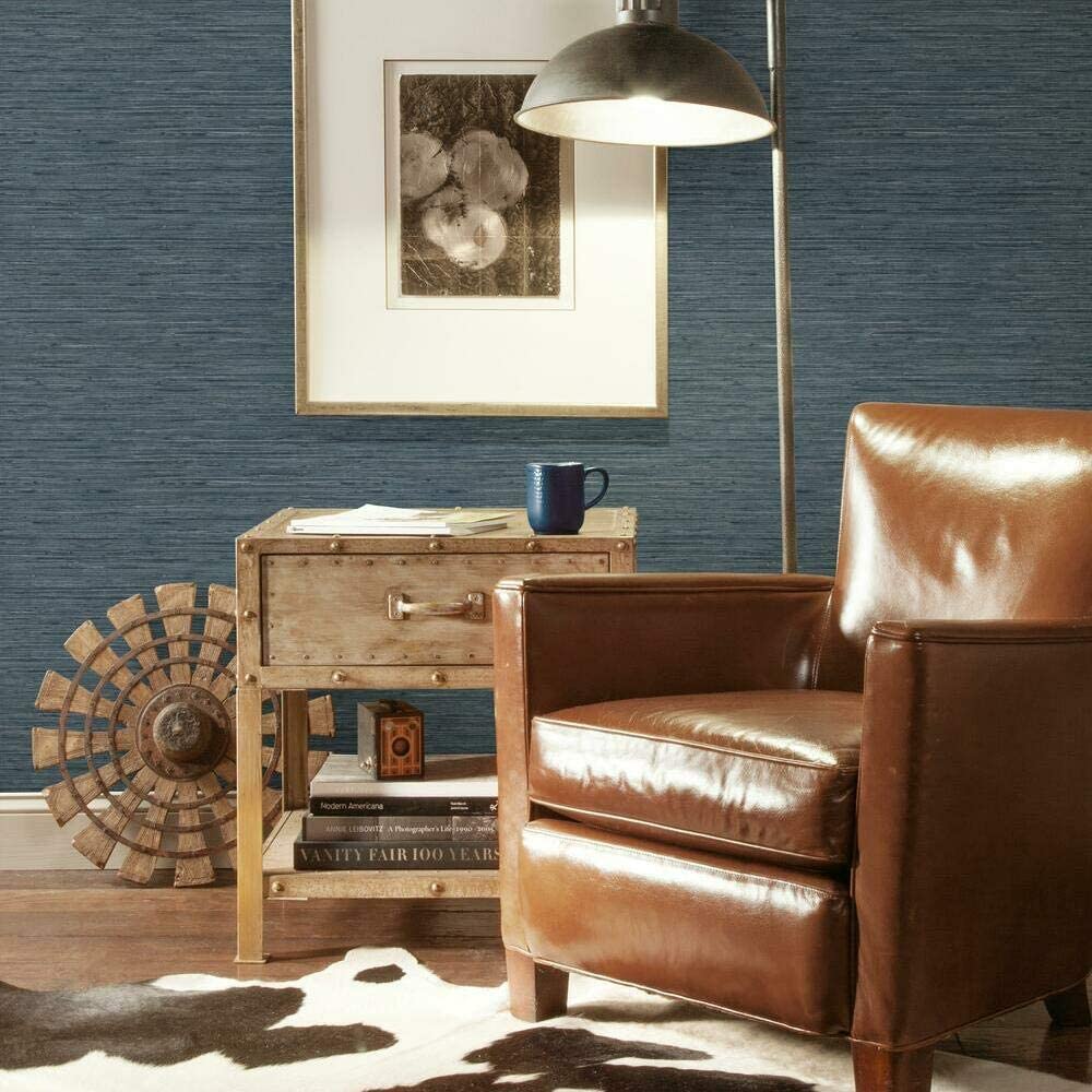 RoomMates RMK11314WP Faux Grasscloth Non-Textured Peel and Stick Wallpaper