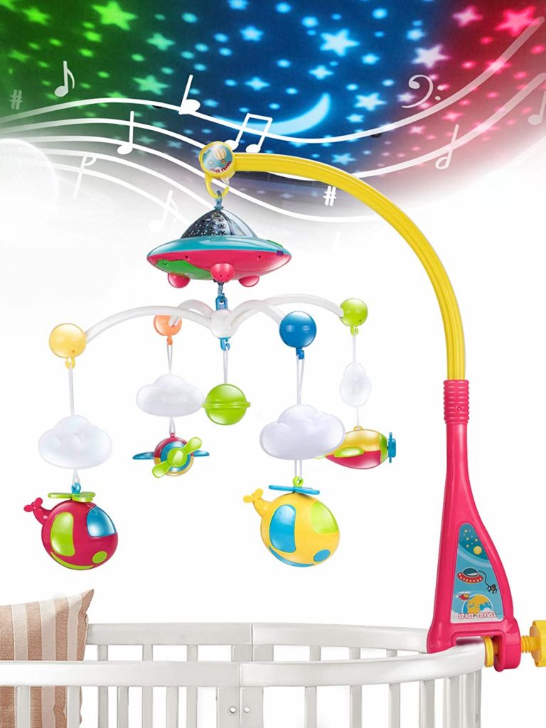 UNIH Light Projecting Baby Crib Mobile