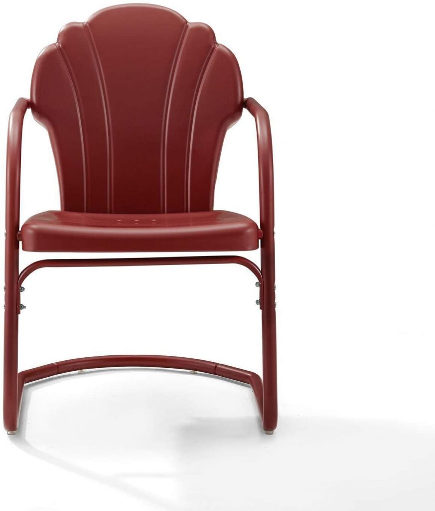 Crosley Tulip 2 Piece Chair Set Dark Red Satin Vintage Furniture