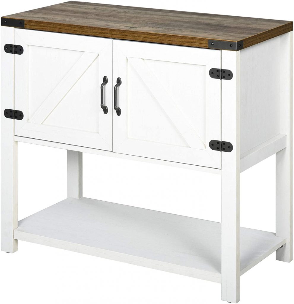 HOMCOM 2-Door Free Standing Sideboard Console Table with Bottom Shelf Pantry Cabinets