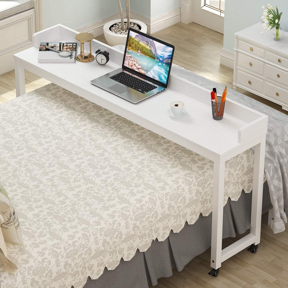 Tribesigns Overbed Table with Wheels Small Bedroom Furniture