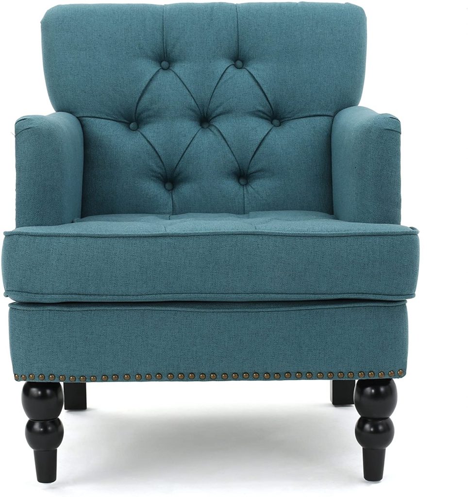 Tufted Club Chair, Decorative Accent Chair with Studded Details Vintage Furniture