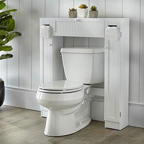 White Over-the-Toilet Spacesaver Storage Cabinet Over Toilet Small Furniture for Bathroom