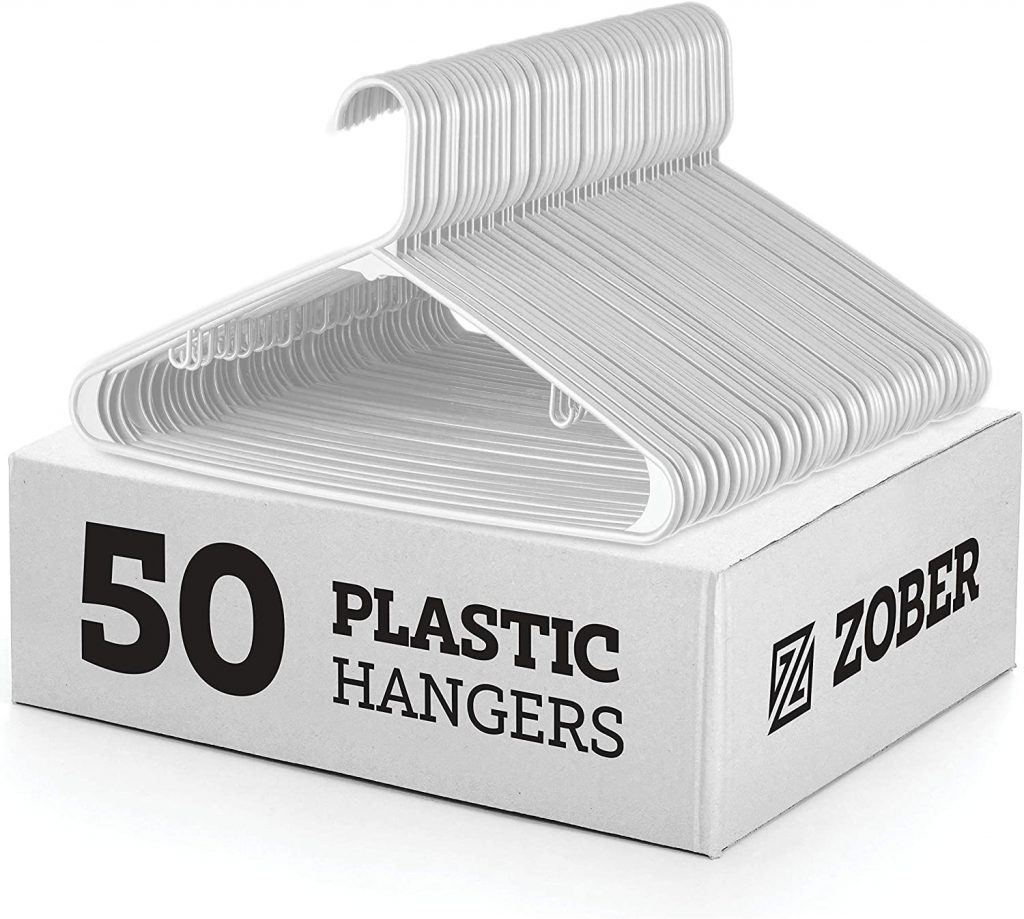 Zober White Standard Durable Plastic Hangers