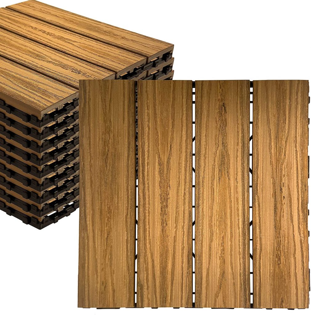 Mammoth All-Season Maintenance-Free Imitation Wood Deck Tiles