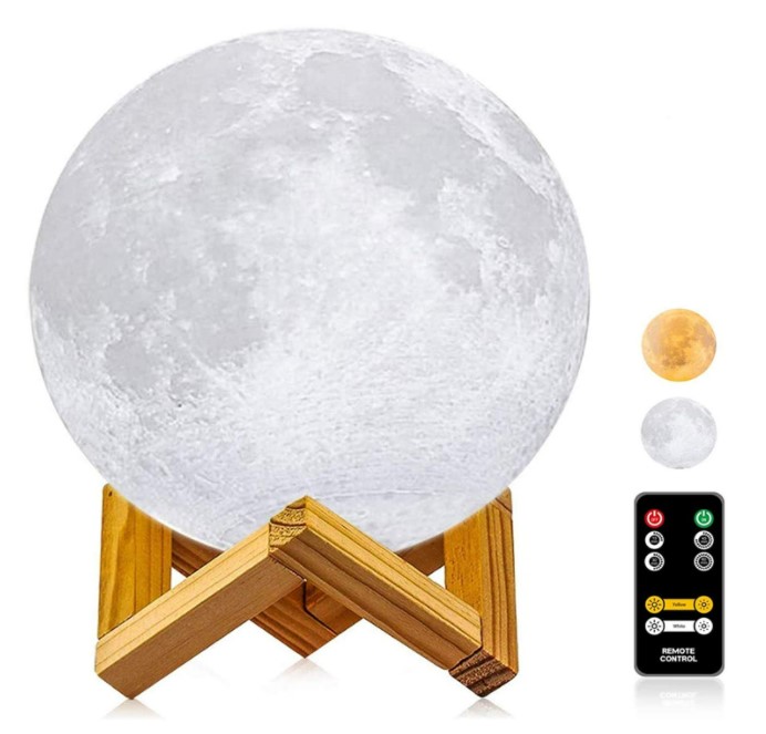 Moon Lamp, 3D Printing LED Night Light Moon Light with Stand & Remote Control