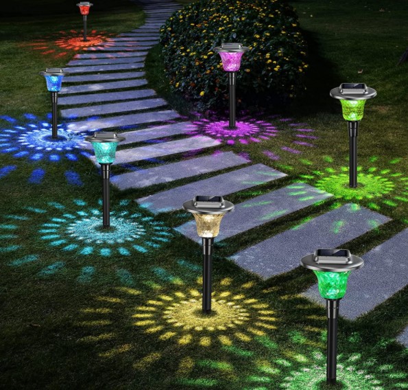 Auto 7 Color Changing Solar Pathway Garden Lights