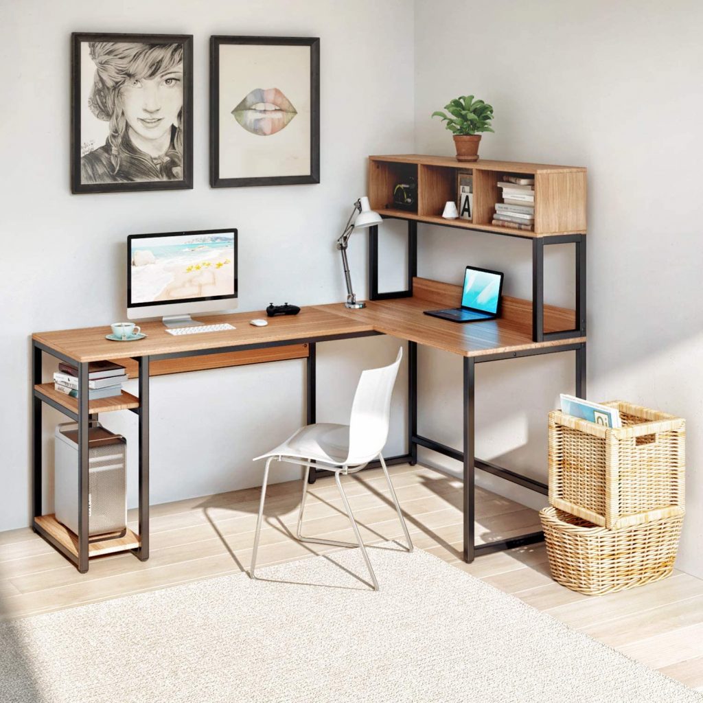 Vipek L-Shaped Desk with Hutch