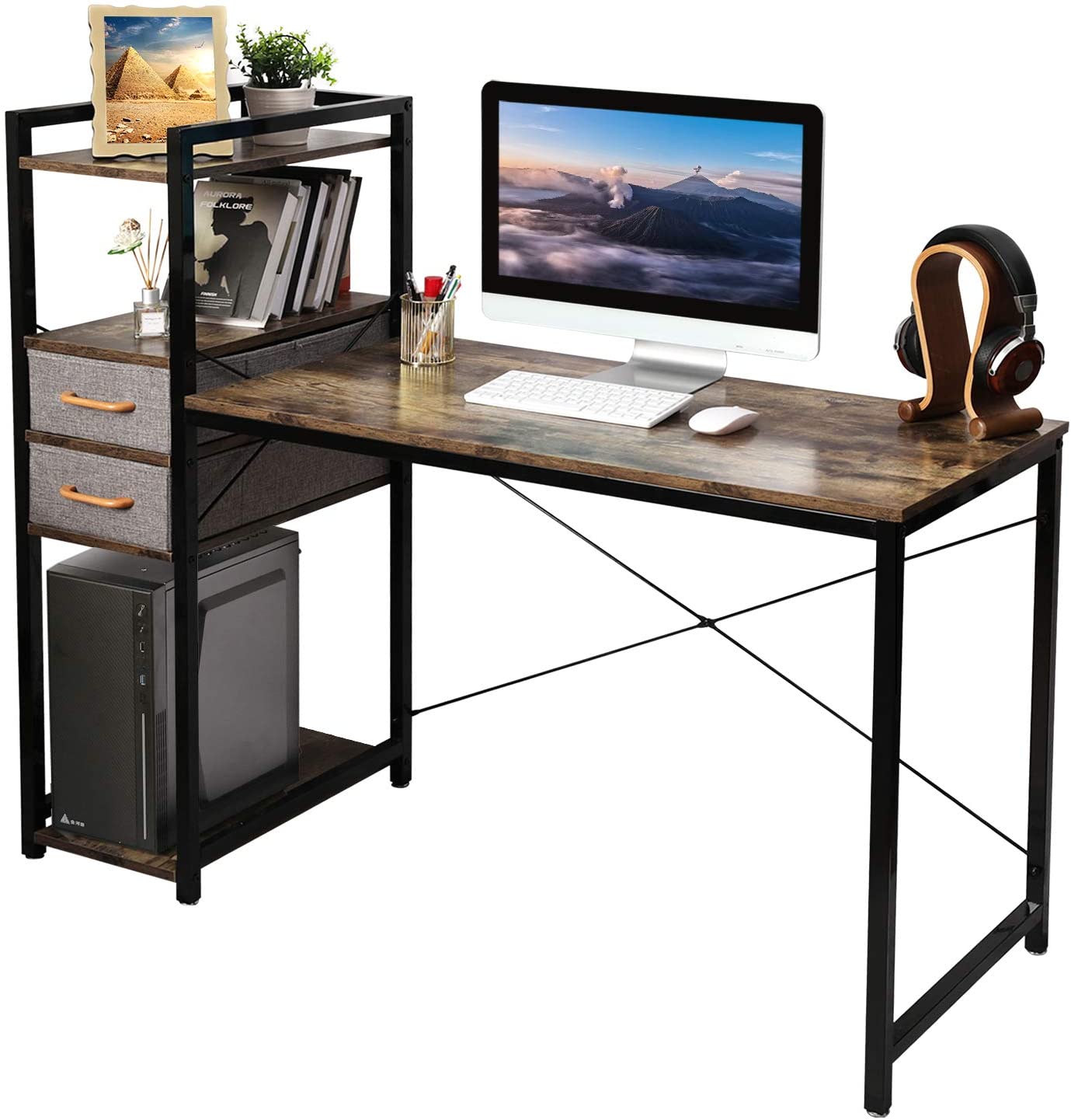 X-cosrack Small Computer Desk with Drawers