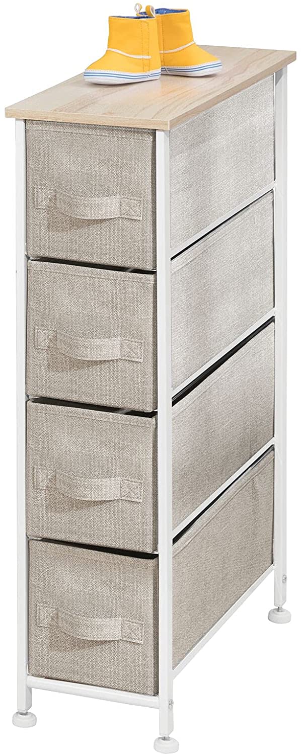 mDesign Narrow Vertical Small Dresser Storage Tower