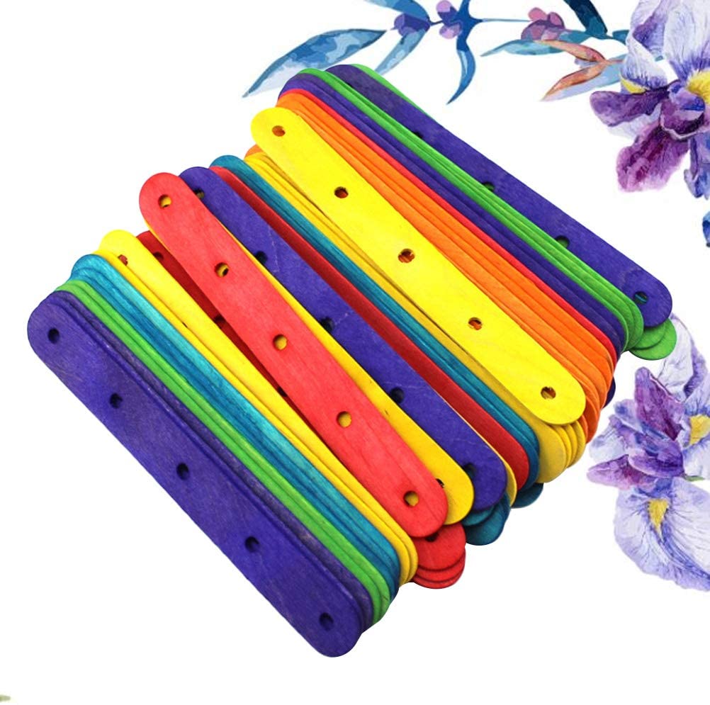  Healifty Wooden Craft Sticks Popsicle Sticks for
