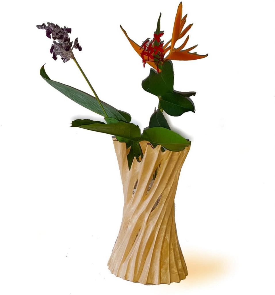 Wooden Concave Vase