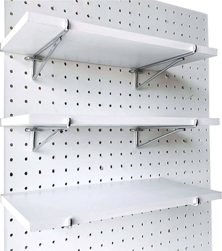 Extra Heavy Duty Pegboard Shelves and Durable Steel Brackets