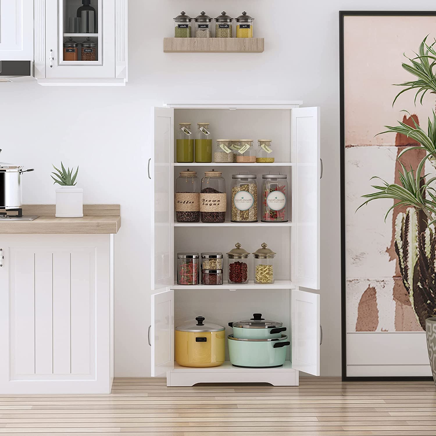 13 Portable Pantry Cabinets That Save Space In Your Kitchen Storables   Homcom Accent Floor Portable Pantry 1 