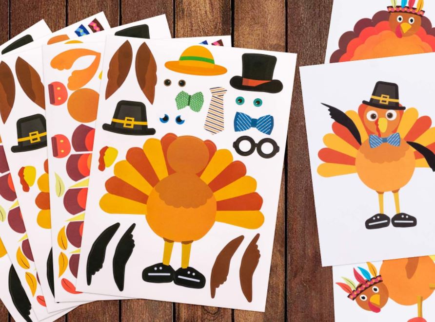 Make-A-Turkey Stickers crafts
