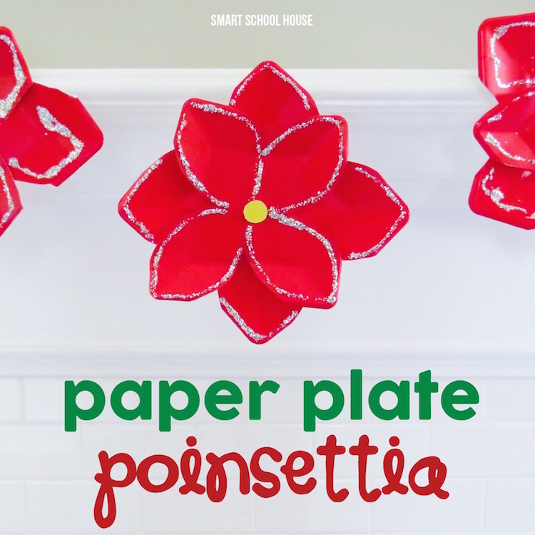 Blooming Paper Plate Poinsettia Crafts
