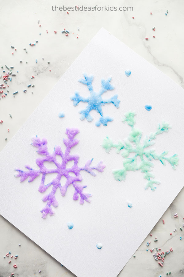 Salt-Painted Snowflakes