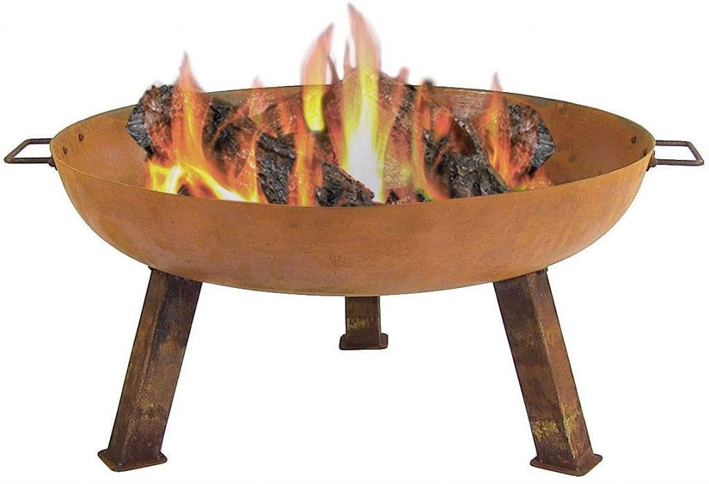 Sunnydaze Rustic Cast Iron Fire Bowl with Handles
