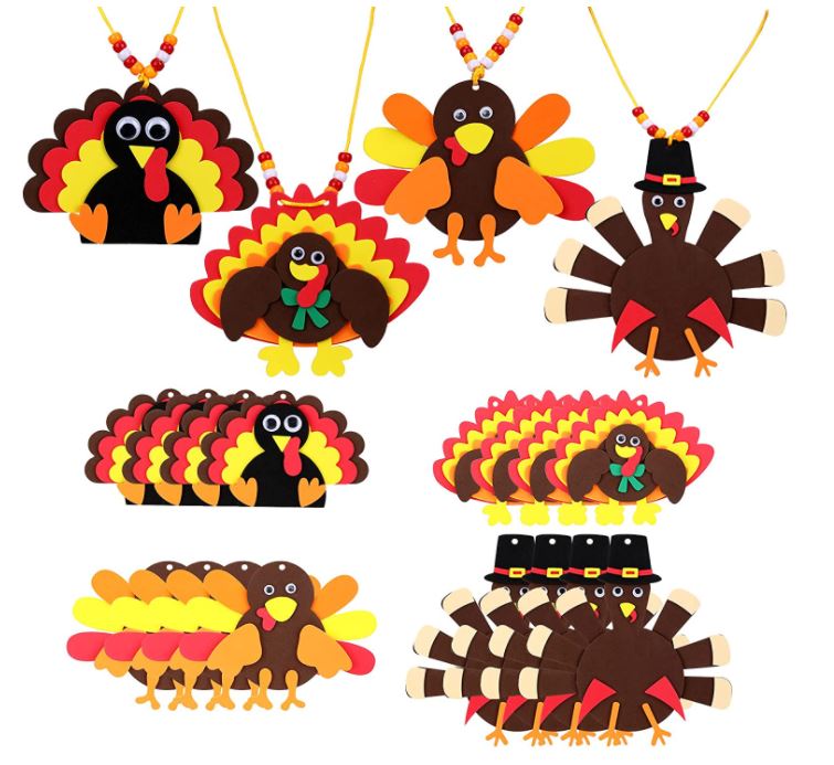 Turkey necklace Thanksgiving craft kit