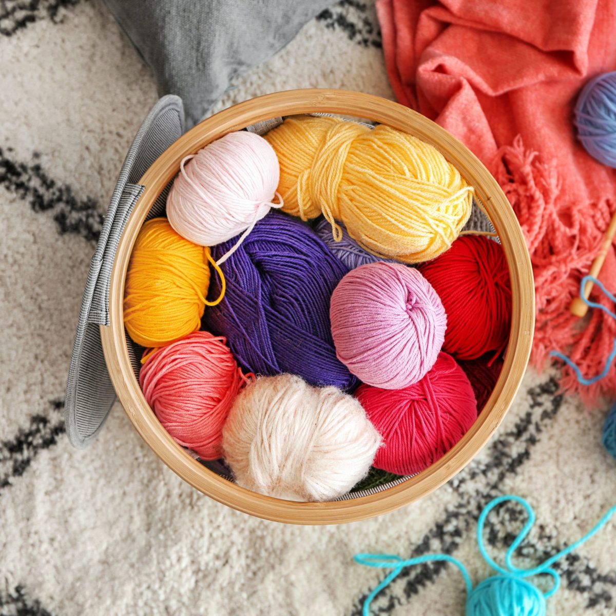 Looen Yarn Storage Knitting Tote Organizer Bag, Large Capacity