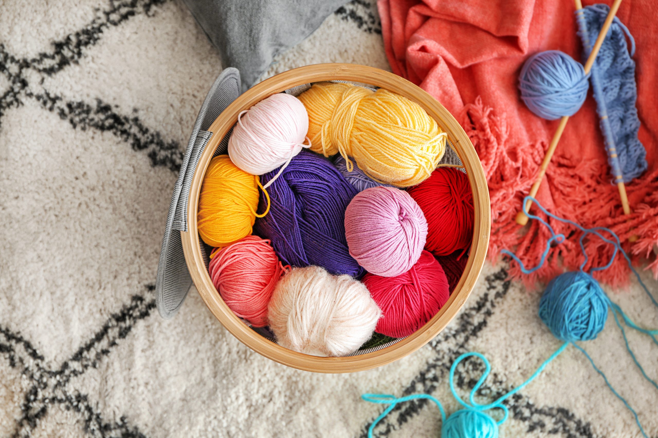  Yarn Storage Bag, Mesh Knitting Bag with Grommet