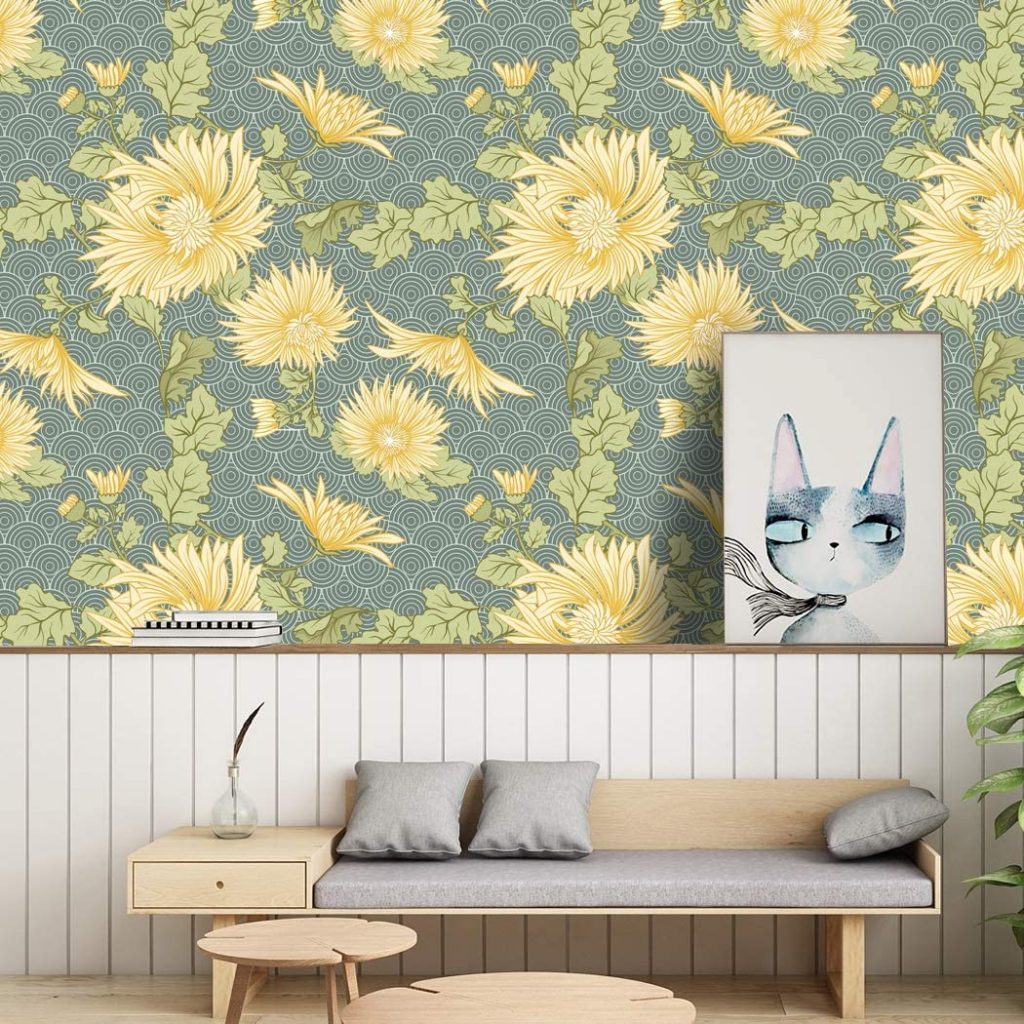 Blooming Wall floral wallpaper