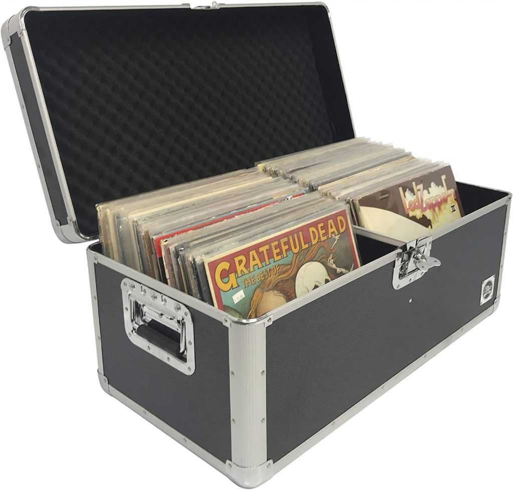 EasyGO Classic Acts Vinyl Record Album Storage Case containing vinyl records