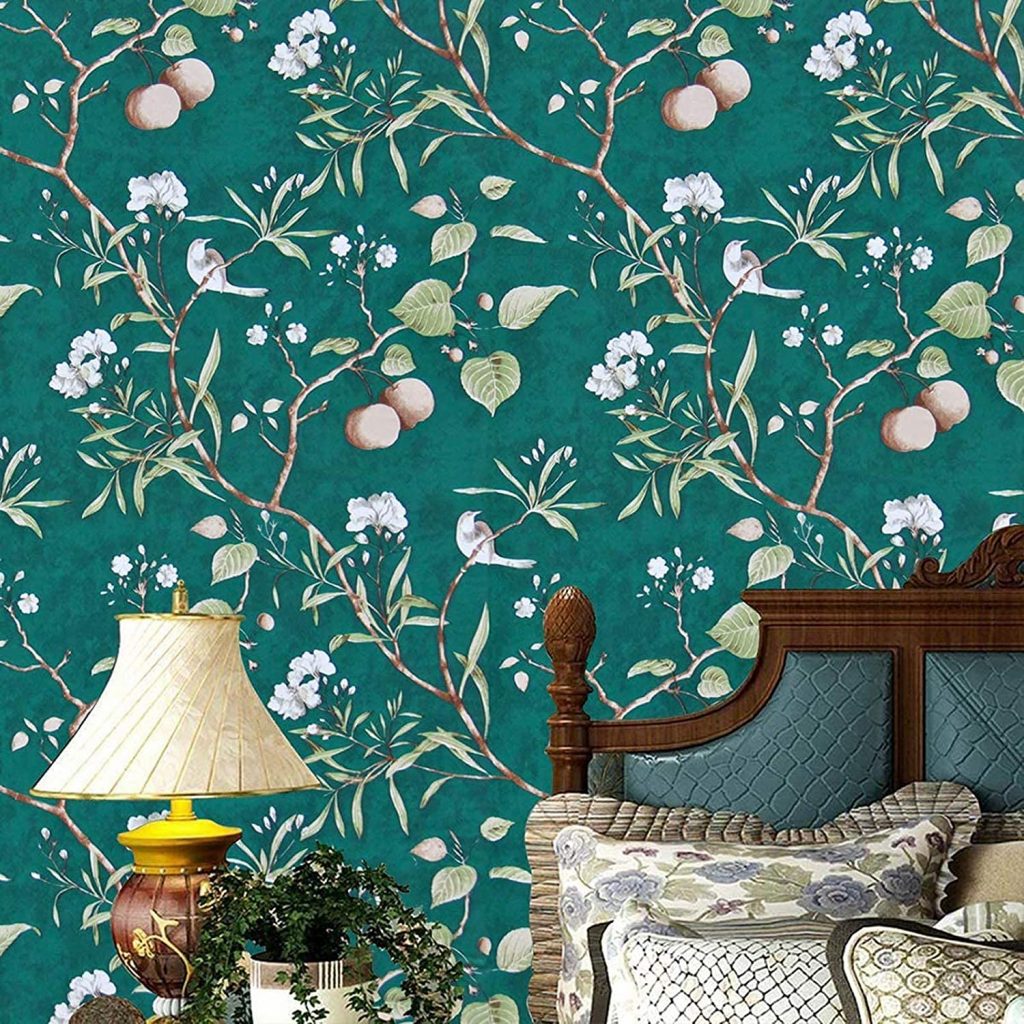 Orainege Green Floral Peel and Stick Wallpaper
