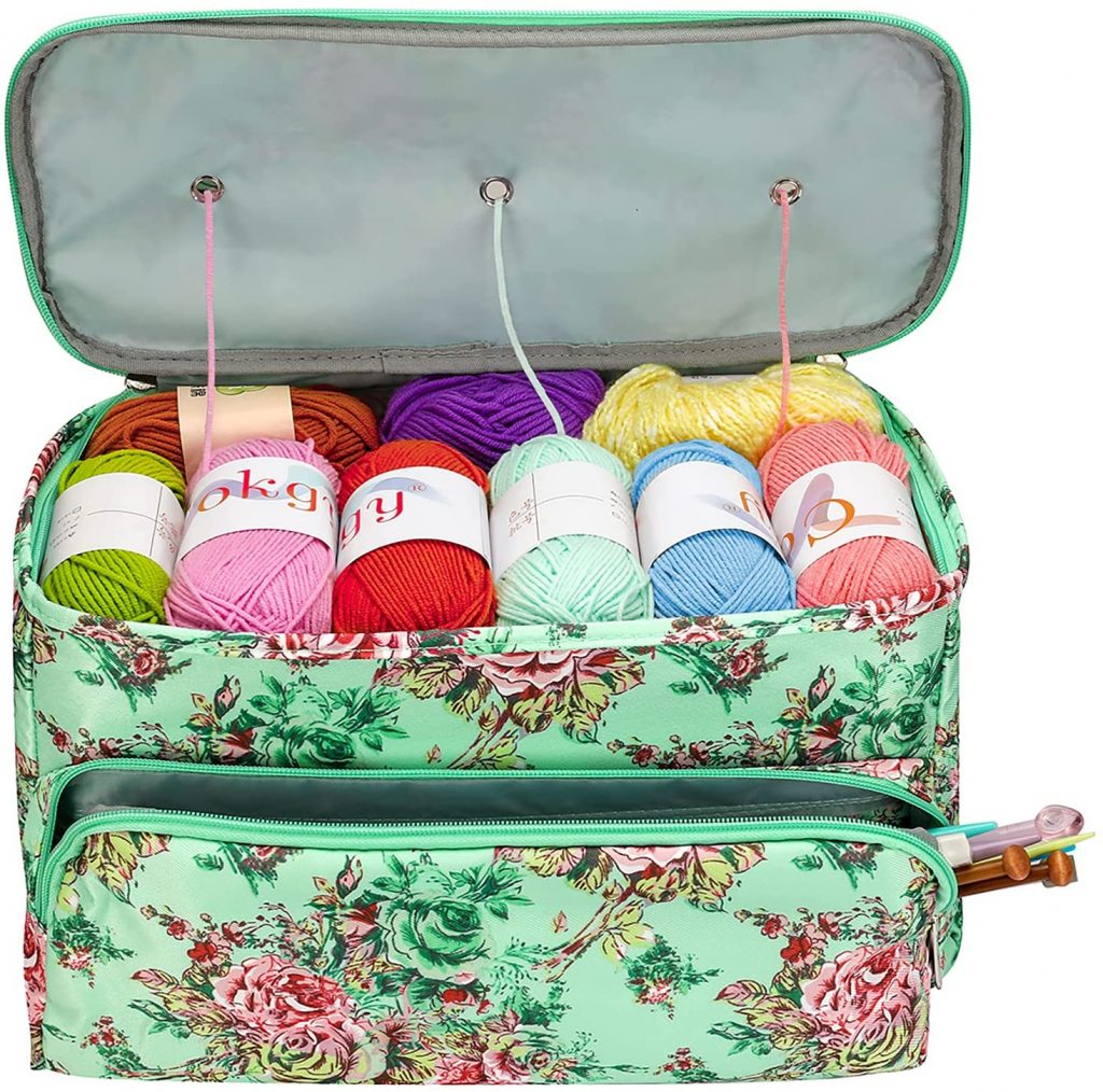 LOOEN Knitting Bag, Yarn Storage Organizer