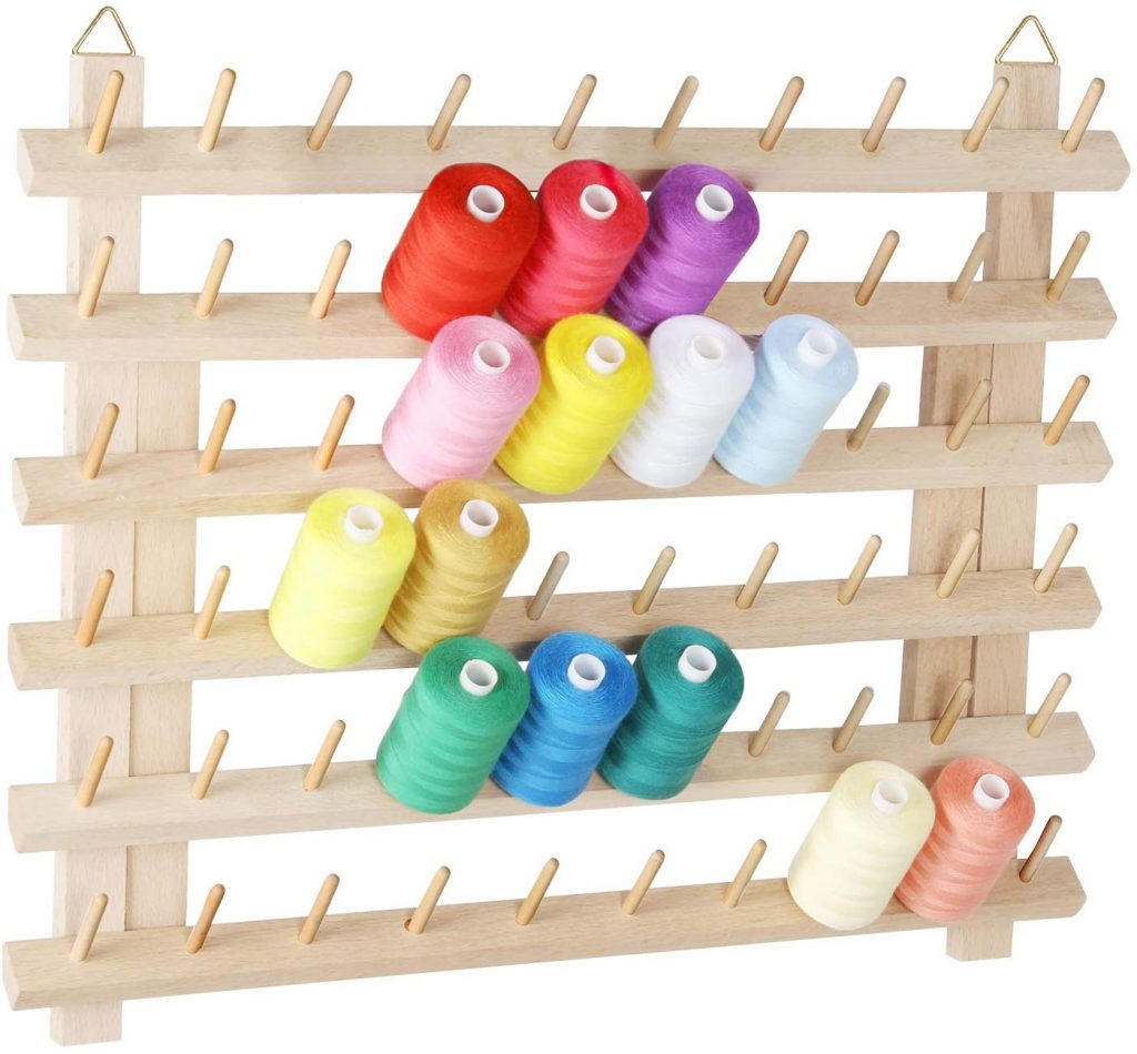 MOOACE 60 Spool Sewing Thread Rack with Hanging Hook